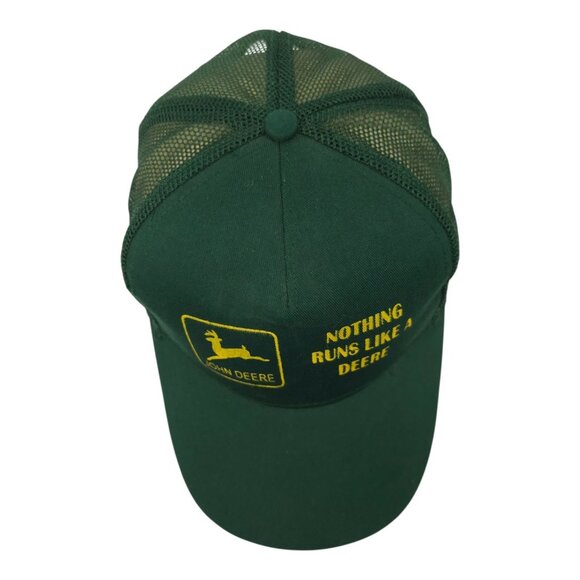 John Deere Mesh Strapback Cap Trucker Baseball Hat Nothing Runs Like A Deere - Picture 6 of 14
